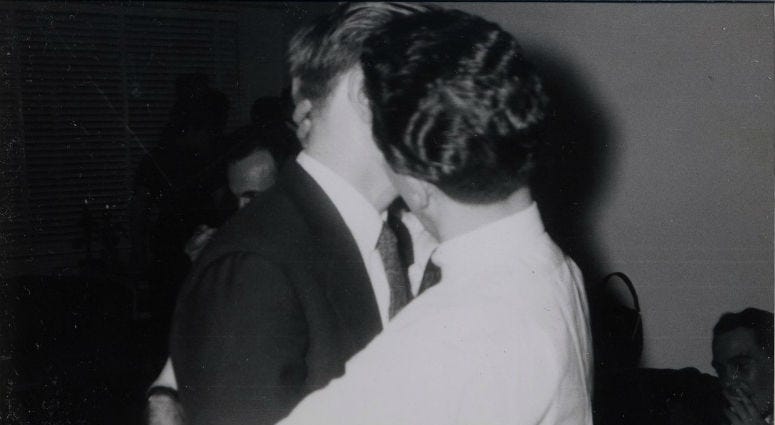 On both coasts, a search for 2 men photographed on their wedding day in 1950s